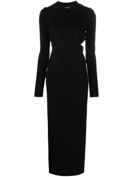 Versace платье макси с вырезами, черный
