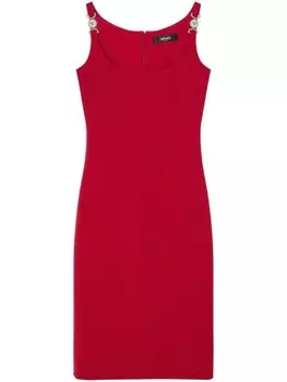 Versace платье миди из кади, красный