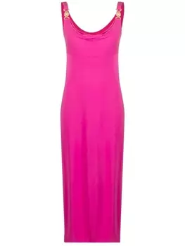 Versace платье миди с декором Medusa, розовый