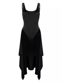 Versace платье миди с декором Medusa Biggie, черный