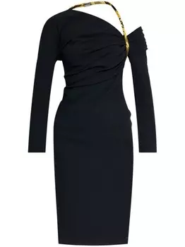 Versace платье миди с открытой спиной, черный