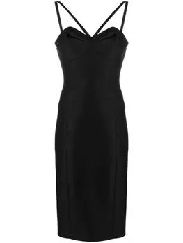 Versace платье миди с вырезом халтер, черный