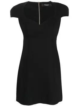 Versace платье мини с рукавами кап, черный