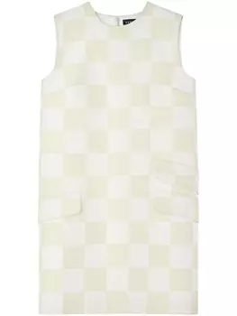 Versace платье мини в клетку, нейтральный цвет
