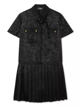 Versace платье-плиссе в стиле барокко, черный