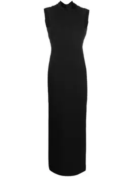 Versace платье с открытой спиной и драпировкой, черный