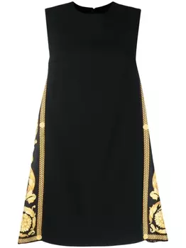 Versace платье-трапеция Barocco с контрастной вставкой, черный