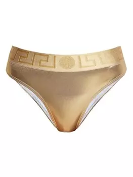 Versace плавки бикини с эффектом металлик, золотой
