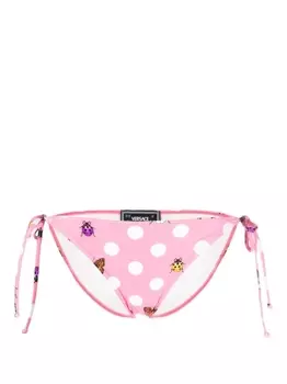 Versace плавки бикини с графичным принтом, розовый