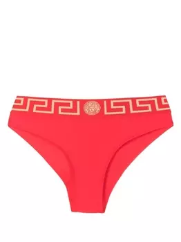 Versace плавки бикини с узором Greca, красный