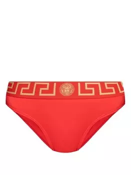 Versace плавки бикини с узором Грека, красный