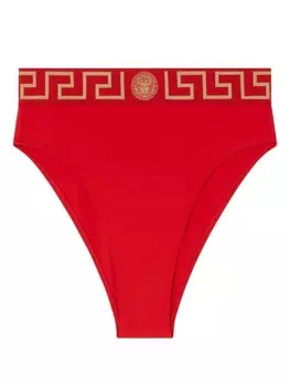 Versace плавки бикини с высокой талией Medusa, красный