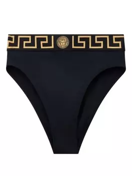 Versace плавки бикини с высокой талией Medusa, черный