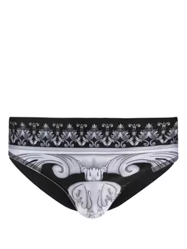 Versace плавки с графичным принтом, черный