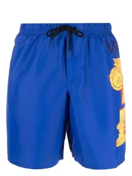 Versace плавки-шорты с принтом Colonna, синий