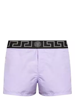 Versace плавки-шорты с узором Greca, фиолетовый