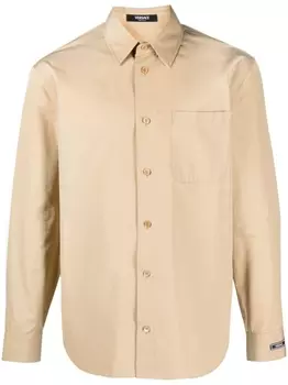 Versace поплиновая рубашка, нейтральный цвет