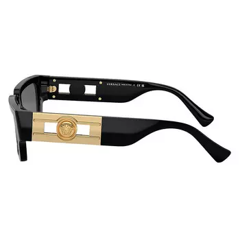Versace Прямоугольные солнцезащитные очки унисекс ICONIC VE 4459 GB1/87 54 мм, черный