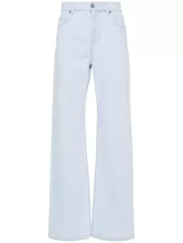 Versace прямые джинсы с нашивкой-логотипом, синий