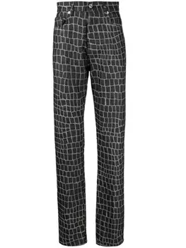 Versace прямые джинсы с принтом, черный