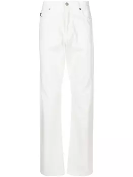 Versace прямые джинсы средней посадки с декором Medusa, белый