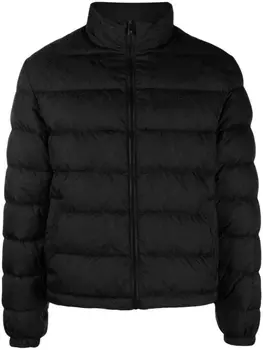 Versace пуховик с принтом Barocco, черный