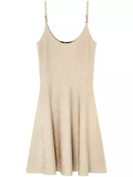 Versace расклешенное платье мини Barocco, нейтральный цвет