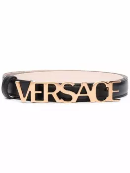 Versace ремень с пряжкой-логотипом, черный