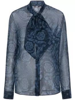 Versace рубашка Barocco с завязками, синий