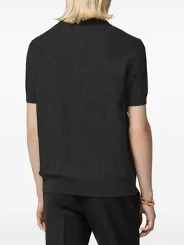 Versace рубашка поло с вышитым логотипом, черный