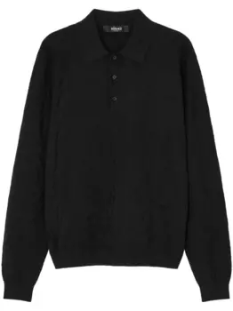 Versace рубашка поло с вышитым логотипом, черный