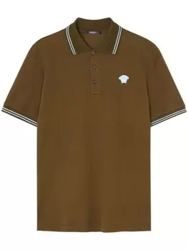 Versace рубашка поло с вышивкой Medusa, коричневый