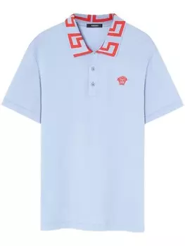 Versace рубашка поло с вышивкой Medusa, синий