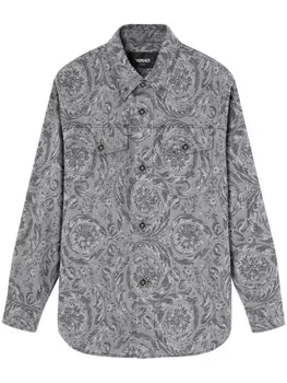 Versace рубашка с цветочным принтом, серый