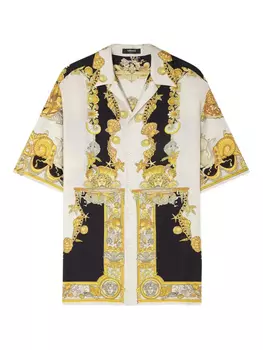 Versace рубашка с короткими рукавами и принтом Coral Theater, белый