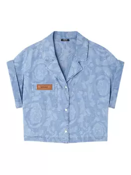 Versace рубашка с принтом Barocco, синий