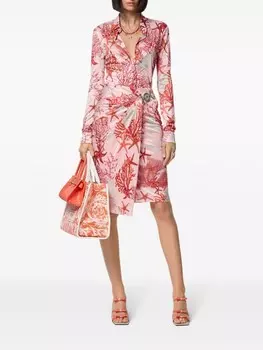 Versace рубашка с принтом, розовый