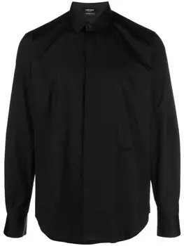 Versace рубашка с вышитым логотипом, черный