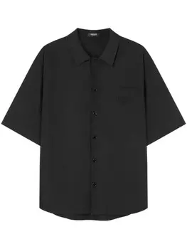Versace рубашка с вышитым логотипом, черный