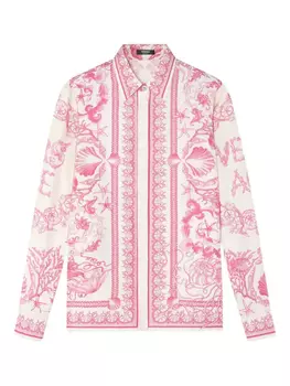 Versace рубашка Underwater с принтом Barocco, розовый
