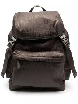 Versace рюкзак с принтом Allover, зеленый