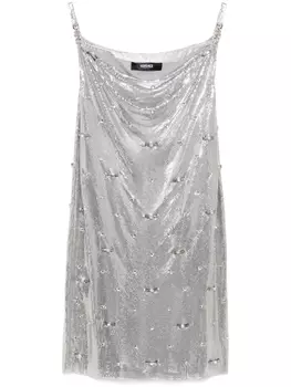 Versace сетчатое платье, серебряный