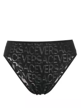 Versace сетчатые трусы-брифы с узором Versace Allover, черный
