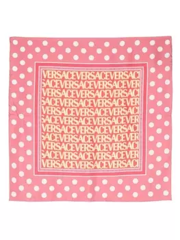 Versace шарф с логотипом, розовый