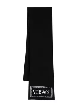 Versace шарф вязки интарсия, черный