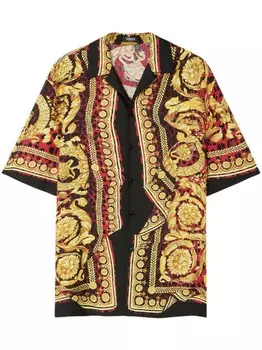 Versace шелковая рубашка Wild Barocco, желтый