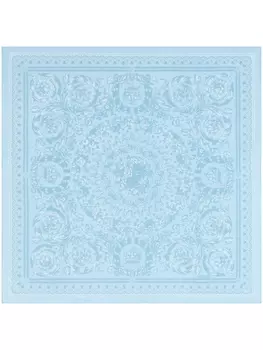 Versace шелковый платок с абстрактным узором, синий