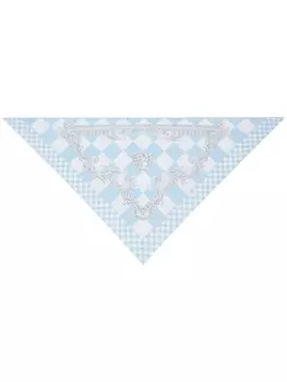 Versace шелковый платок с графичным принтом и декором Medusa, синий