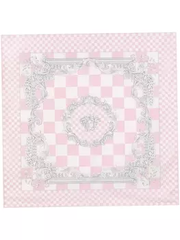Versace шелковый платок с логотипом, розовый