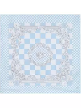 Versace шелковый платок с логотипом, синий